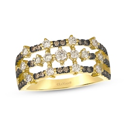 Le Vian Desert Diamonds Three-Row Ring 3/4 ct tw 14K Honey Gold