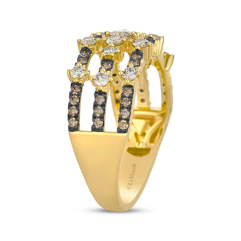 Main Image 2 of Le Vian Desert Diamonds Three-Row Ring 3/4 ct tw 14K Honey Gold