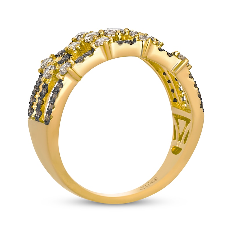Main Image 3 of Le Vian Desert Diamonds Three-Row Ring 3/4 ct tw 14K Honey Gold