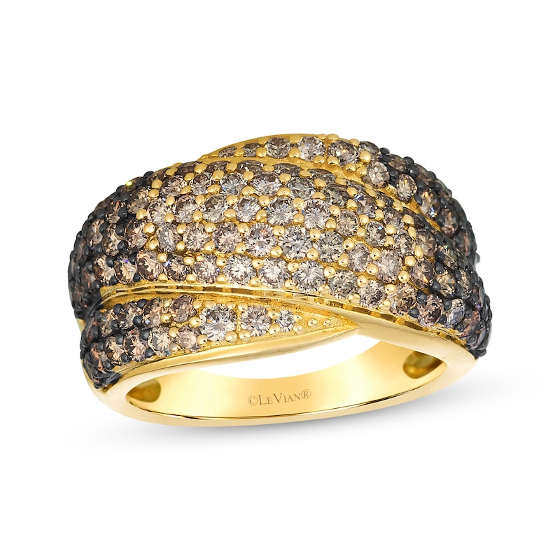 Main Image 1 of Le Vian Desert Diamonds Chocolate Ombré Crossover Ring 2-1/3 ct tw 14K Honey Gold
