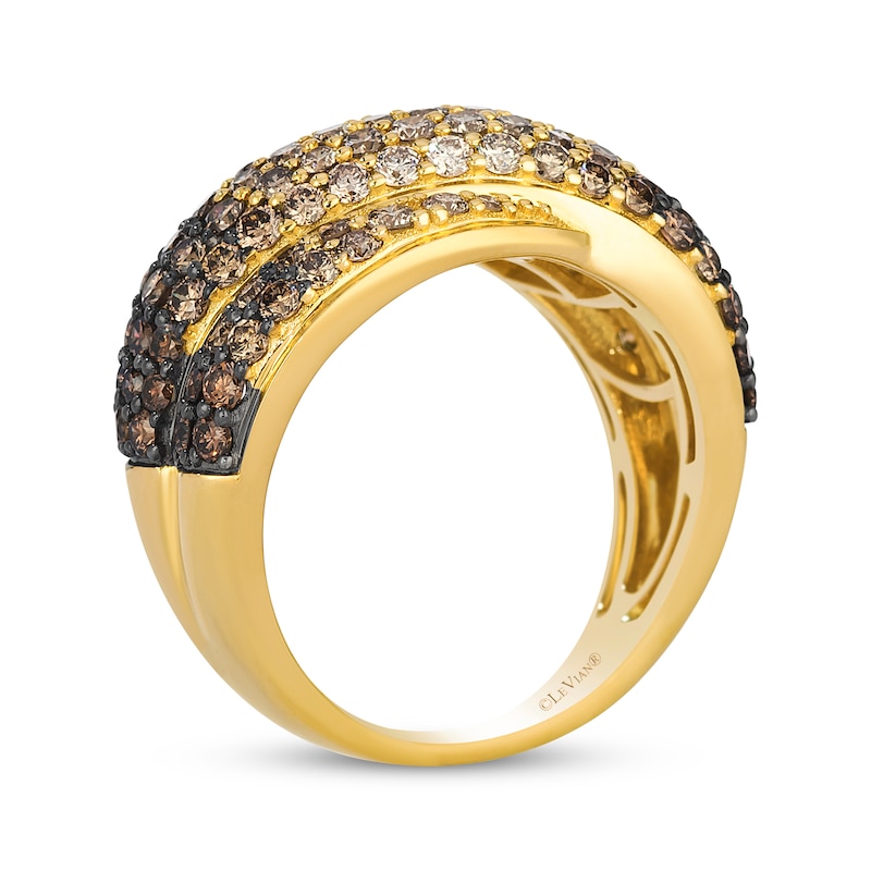 Main Image 3 of Le Vian Desert Diamonds Chocolate Ombré Crossover Ring 2-1/3 ct tw 14K Honey Gold