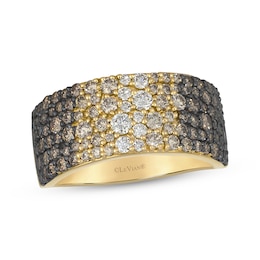 Le Vian Desert Diamonds Chocolate Ombré Multi-Row Ring 1-1/2 ct tw 14K Honey Gold