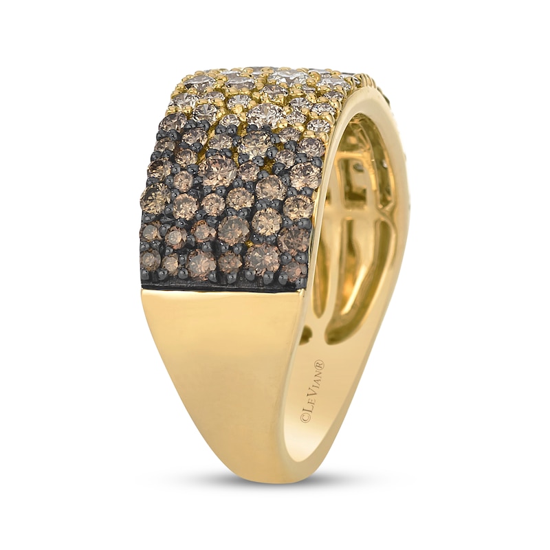 Main Image 2 of Le Vian Desert Diamonds Chocolate Ombré Multi-Row Ring 1-1/2 ct tw 14K Honey Gold