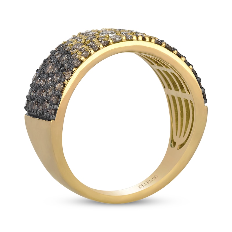 Main Image 3 of Le Vian Desert Diamonds Chocolate Ombré Multi-Row Ring 1-1/2 ct tw 14K Honey Gold