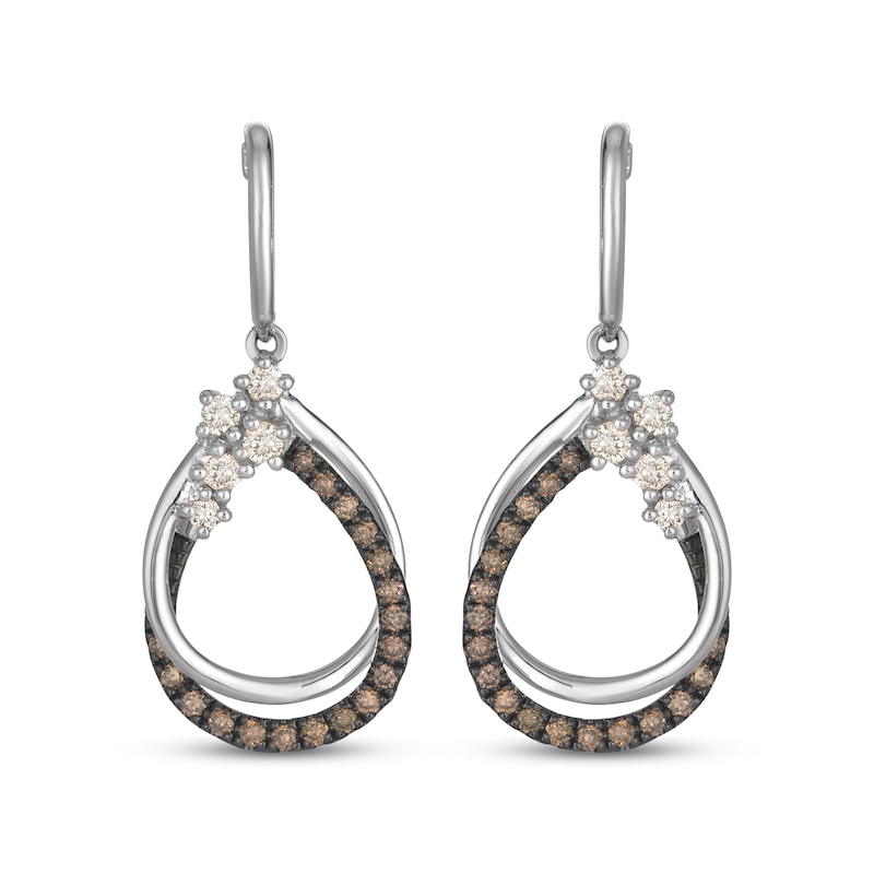 Main Image 2 of Le Vian Desert Diamonds Teardrop Frame Earrings 1/3 ct tw 14K Vanilla Gold