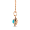 Thumbnail Image 2 of Le Vian Oval-Cut Turquoise Starburst Frame Drop Necklace 1/3 ct tw Diamonds 14K Strawberry Gold 19"