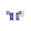 Thumbnail Image 1 of Baguette & Square-Cut Amethyst Stud Earrings Sterling Silver