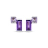 Thumbnail Image 2 of Baguette & Square-Cut Amethyst Stud Earrings Sterling Silver