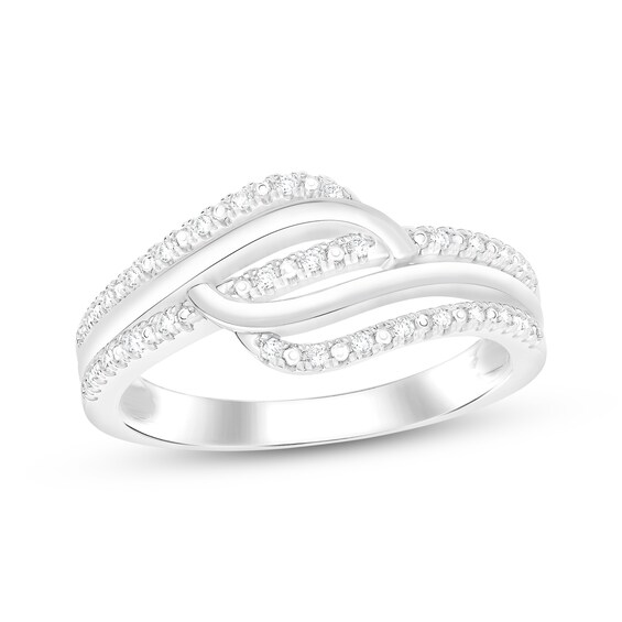 KAY Lab-Grown Diamonds Multi-Row Wave Ring 1/10 ct tw 10K White Gold