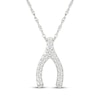 Thumbnail Image 1 of Diamond Wishbone Necklace 1/20 ct tw 10K White Gold 18"
