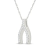 Thumbnail Image 2 of Diamond Wishbone Necklace 1/20 ct tw 10K White Gold 18"