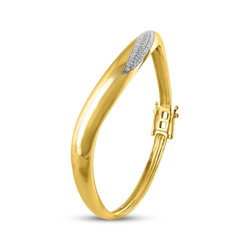 Main Image 2 of STUDIO BY KAY Lab-Grown Diamond Curve Bangle Bracelet 1/2 ct tw 24K Yellow Gold Vermeil Sterling Silver 7"