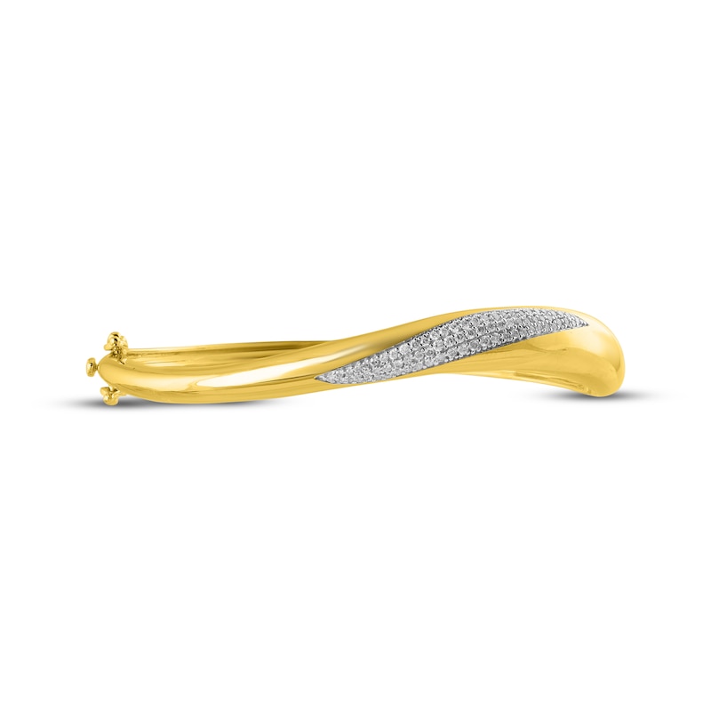 Main Image 3 of STUDIO BY KAY Lab-Grown Diamond Curve Bangle Bracelet 1/2 ct tw 24K Yellow Gold Vermeil Sterling Silver 7"
