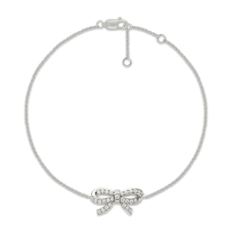 KAY Lab-Grown Diamonds Bow Bracelet 1/6 ct tw Sterling Silver 7.5"