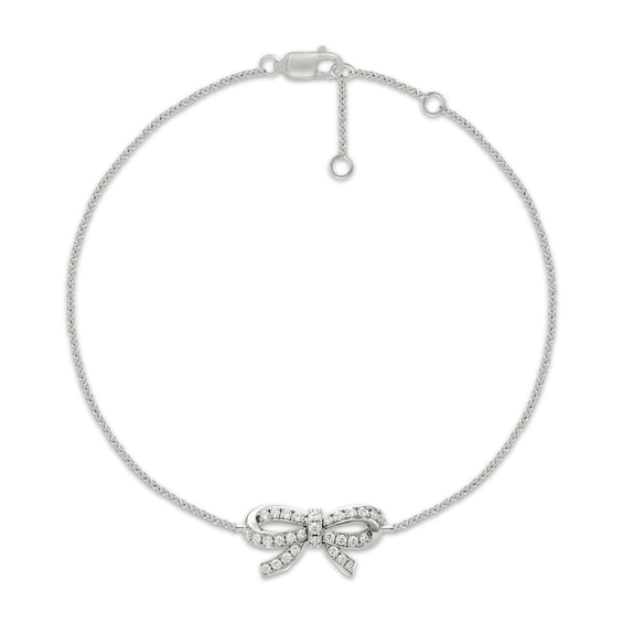 KAY Lab-Grown Diamonds Bow Bracelet 1/6 ct tw Sterling Silver 7.5"