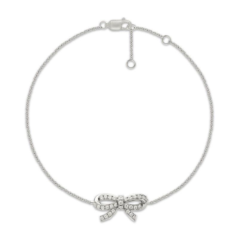 Main Image 1 of KAY Lab-Grown Diamonds Bow Bracelet 1/6 ct tw Sterling Silver 7.5"