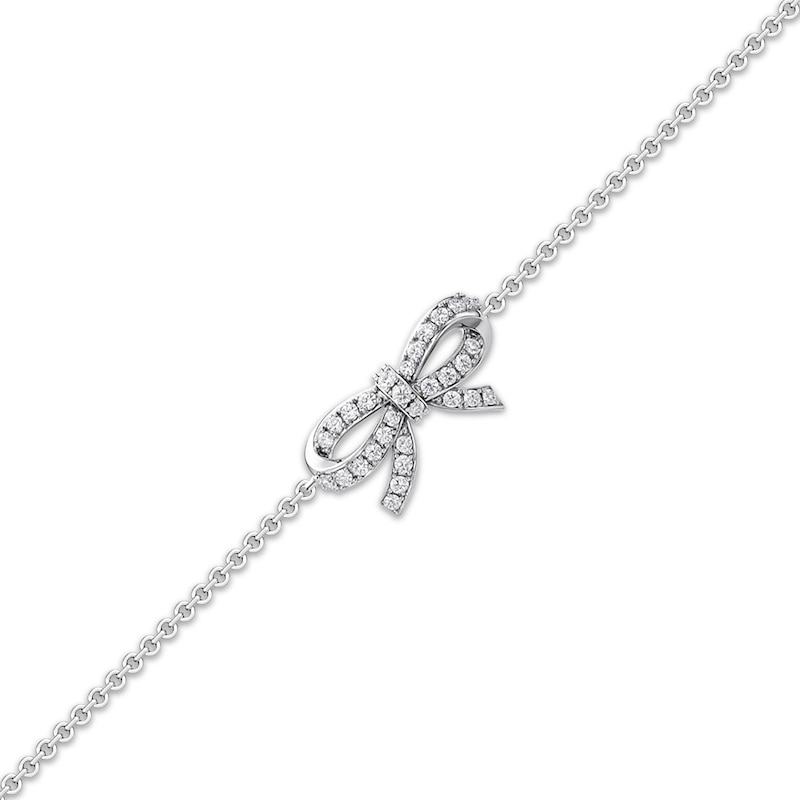 Main Image 2 of KAY Lab-Grown Diamonds Bow Bracelet 1/6 ct tw Sterling Silver 7.5"
