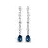 Thumbnail Image 2 of American Blue Sapphire & Diamond Drop Earrings 1/10 ct tw Sterling Silver