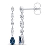 Thumbnail Image 3 of American Blue Sapphire & Diamond Drop Earrings 1/10 ct tw Sterling Silver