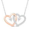 Thumbnail Image 1 of KAY Lab-Grown Diamonds Interlocking Hearts Necklace 1/4 ct tw Sterling Silver & 10K Rose Gold 18"