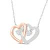 Thumbnail Image 2 of KAY Lab-Grown Diamonds Interlocking Hearts Necklace 1/4 ct tw Sterling Silver & 10K Rose Gold 18"