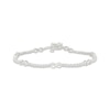 Thumbnail Image 1 of Lab-Grown Diamond Infinity Symbol Station Bracelet 1 ct tw Sterling Silver 7"