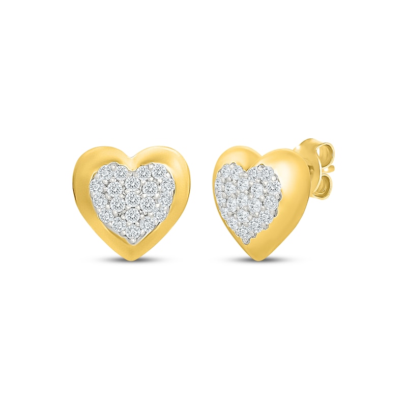 Main Image 1 of KAY Lab-Grown Diamonds Stud Earrings 1/3 ct tw 14K Yellow Gold-Plated Sterling Silver