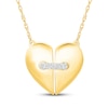 Thumbnail Image 1 of Diamond Accent Stitched Heart Necklace 10K Yellow Gold 18"
