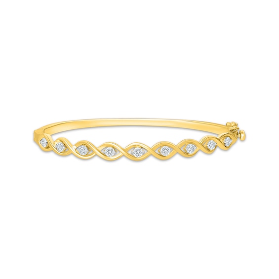 KAY Lab-Grown Diamonds Twist Bangle Bracelet 1 ct tw 18K Yellow Gold-Plated Sterling Silver