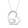 Thumbnail Image 1 of KAY Lab-Grown Diamonds Double Tilted Heart Necklace 1/15 ct tw Sterling Silver 18"