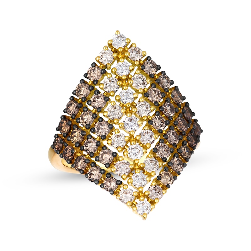 Main Image 1 of Le Vian Couture Chocolate Ombré and Vanilla Diamond Ring 2 ct tw 14K Honey Gold