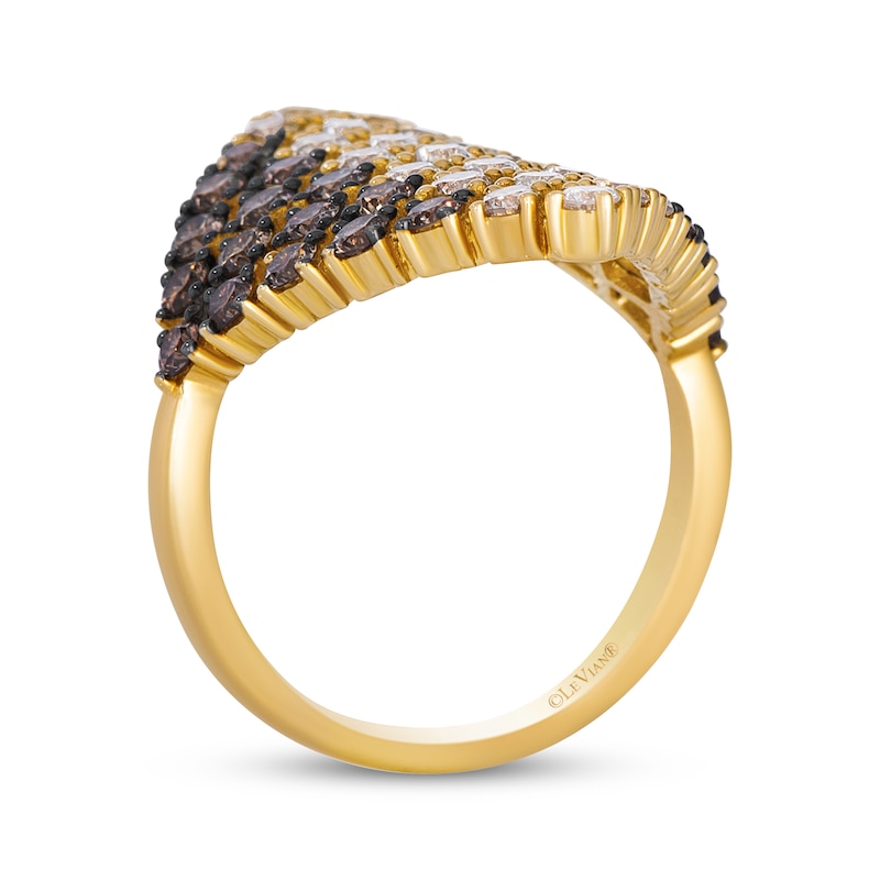 Main Image 3 of Le Vian Couture Chocolate Ombré and Vanilla Diamond Ring 2 ct tw 14K Honey Gold