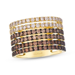 Le Vian Chocolate Ombré Diamond Ring 1-7/8 ct tw 14K Honey Gold