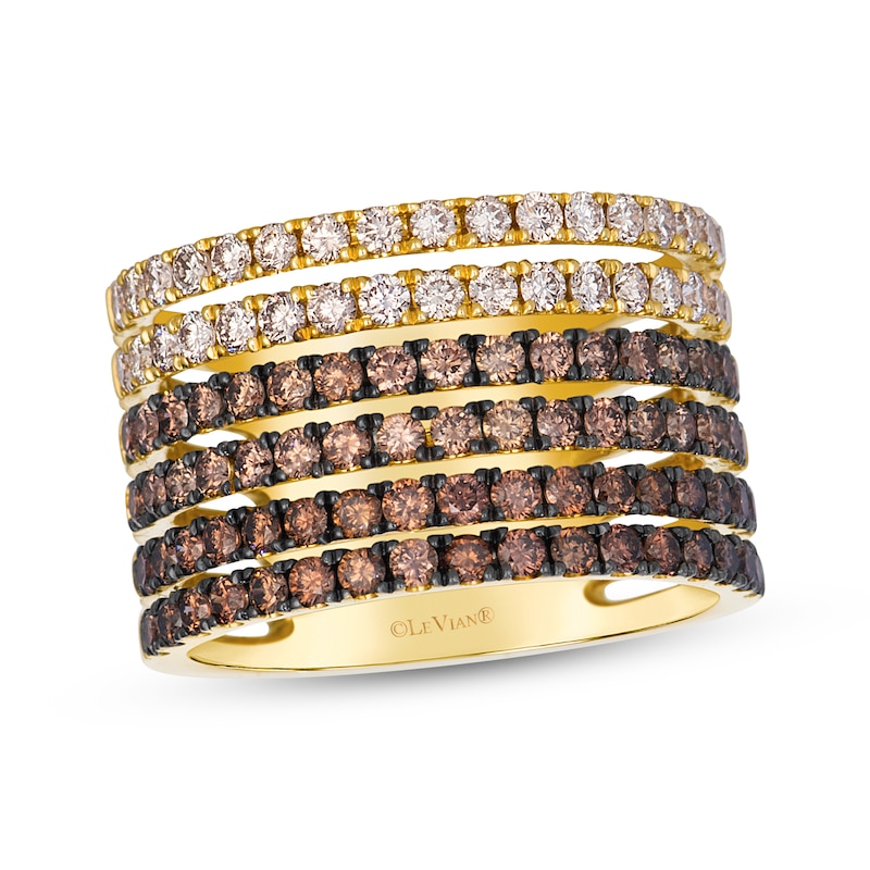 Main Image 1 of Le Vian Chocolate Ombré Diamond Ring 1-7/8 ct tw 14K Honey Gold