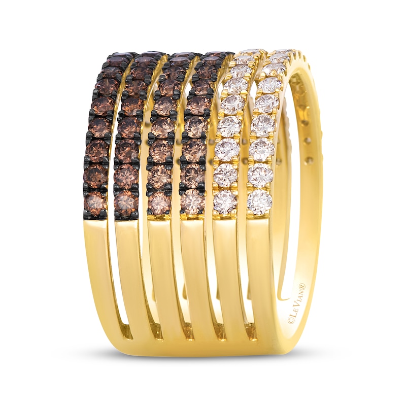 Main Image 2 of Le Vian Chocolate Ombré Diamond Ring 1-7/8 ct tw 14K Honey Gold