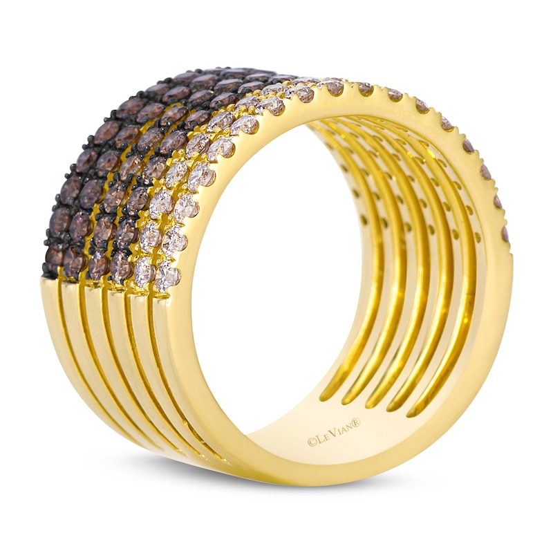 Main Image 3 of Le Vian Chocolate Ombré Diamond Ring 1-7/8 ct tw 14K Honey Gold
