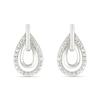Thumbnail Image 1 of Diamond Accent Double Pear-shaped Drop Earrings Sterling Silver