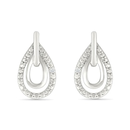Diamond Accent Double Pear-shaped Drop Earrings Sterling Silver