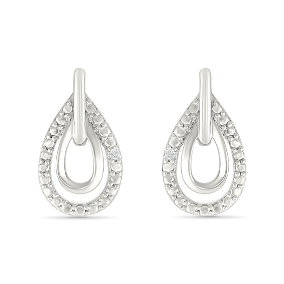 Diamond Accent Double Pear-shaped Drop Earrings Sterling Silver