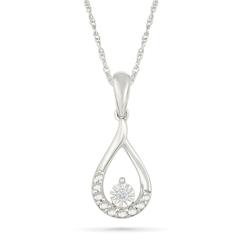 Main Image 1 of Diamond Accent Teardrop Necklace Sterling Silver