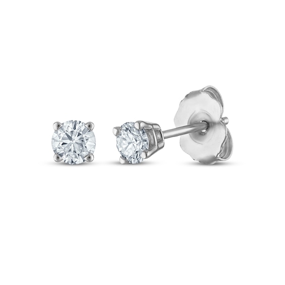 Round-Cut Diamond Solitaire Stud Earrings 1/4 ct tw 14K White Gold (I/I2)