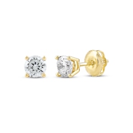 KAY Lab-Grown Diamonds Certified Round-Cut Solitaire Stud Earrings 3/4 ct tw 14K Yellow Gold (F/VS2)