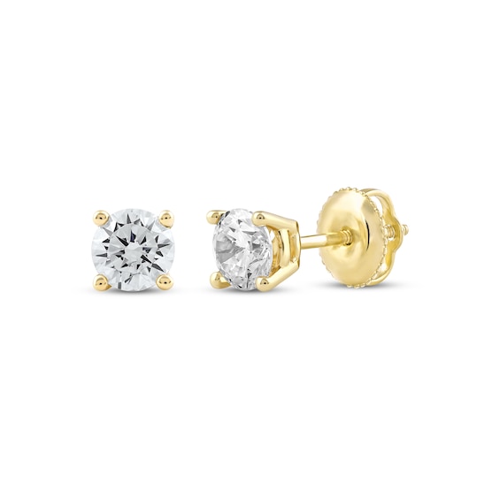 KAY Lab-Grown Diamonds Certified Round-Cut Solitaire Stud Earrings 3/4 ct tw 14K Yellow Gold (F/VS2)