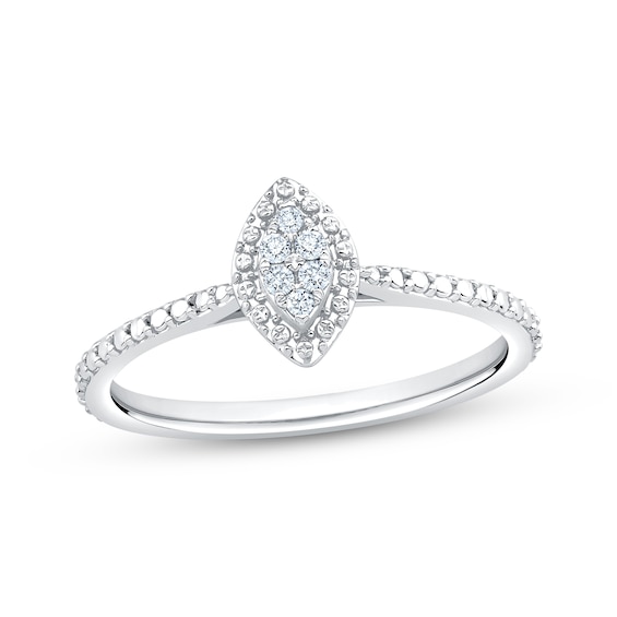 Diamond Marquise-Shaped Promise Ring 1/20 ct tw Sterling Silver