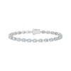 Thumbnail Image 1 of Oval-Cut Aquamarine Link Bracelet Sterling Silver 7.25"