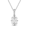Thumbnail Image 1 of Neil Lane Artistry Emerald & Round-Cut Lab-Grown Diamond Necklace 2 ct tw 14K White Gold 18"