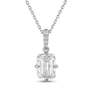 Neil Lane Artistry Emerald & Round-Cut Lab-Grown Diamond Necklace 2 ct tw 14K White Gold 18"