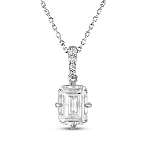 Neil Lane Artistry Emerald & Round-Cut Lab-Grown Diamond Necklace 2 ct tw 14K White Gold 18"