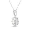 Thumbnail Image 2 of Neil Lane Artistry Emerald & Round-Cut Lab-Grown Diamond Necklace 2 ct tw 14K White Gold 18"