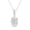 Thumbnail Image 3 of Neil Lane Artistry Emerald & Round-Cut Lab-Grown Diamond Necklace 2 ct tw 14K White Gold 18"